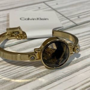 NWT Calvin Klein gold and brown bracelet